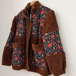 NWOT RHODE Liv Jacket in Brown Blossoming Canopy - Small